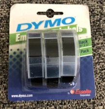 Dymo Embossing Labels Black 3/8"12 3pack. New In Original Packaging. For Labels