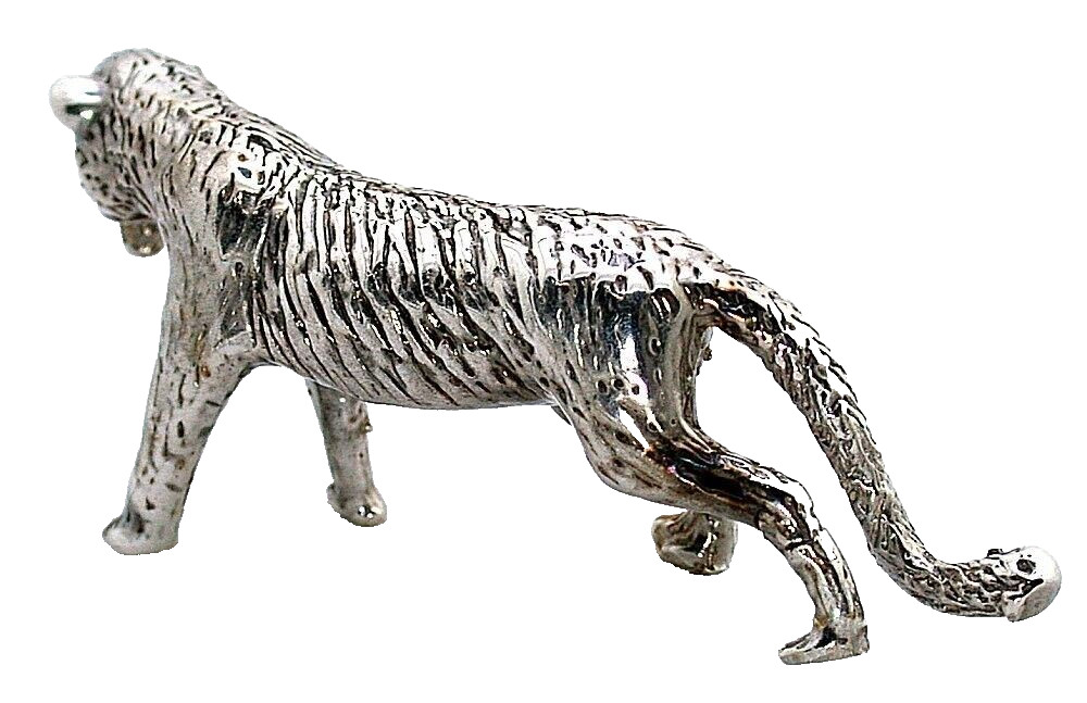 2 1/4 x 1/2 x 4/5 Inch Vintage Casted Lionness Cat Sterling Figure EBS9429/6224