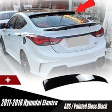Fit For 2011-2016 Hyundai Elantra Rear Window Lip Spoiler Roof Wing Black Trim