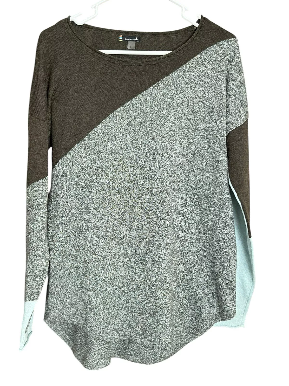 smartwool wool shadow colorblock hiking outdoor knit sweater
