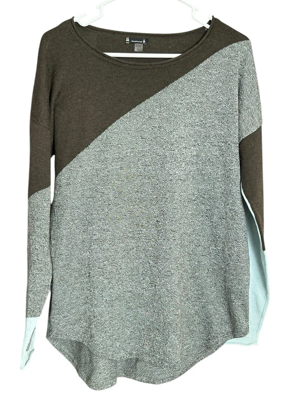 smartwool wool shadow colorblock hiking outdoor knit sweater