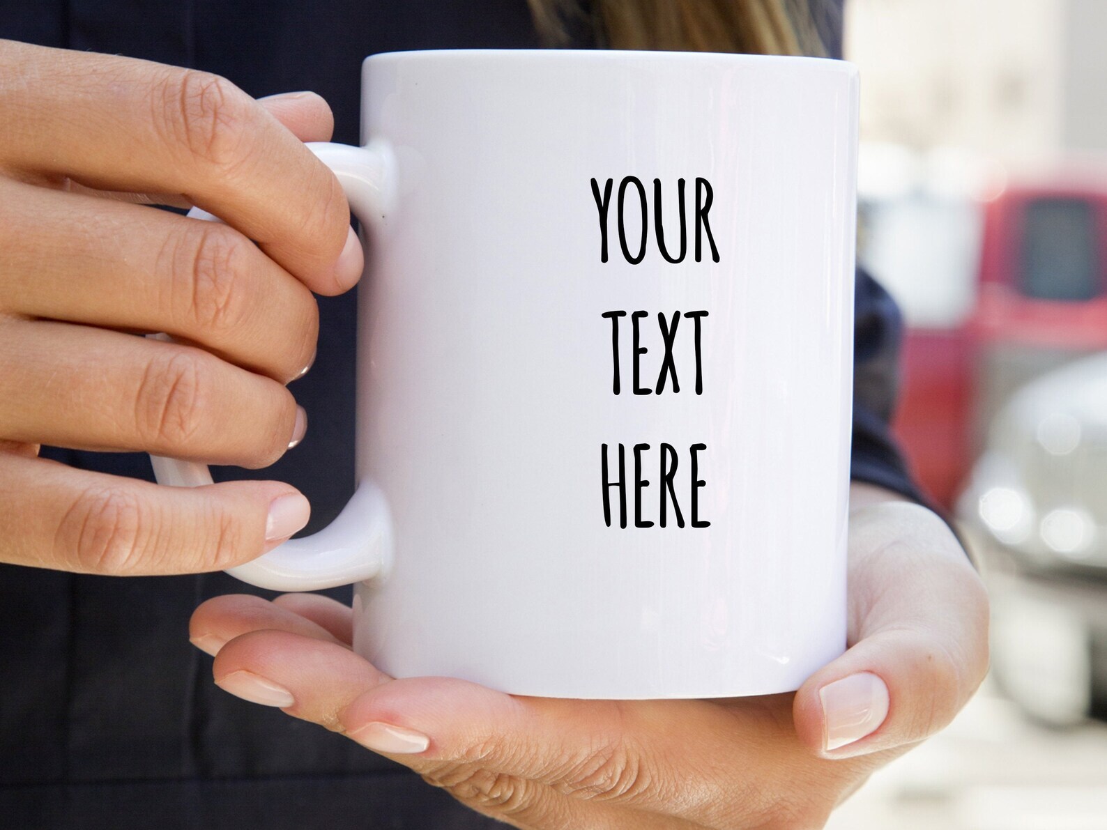 Custom Ceramic Coffee Mug White Add Your Own Text