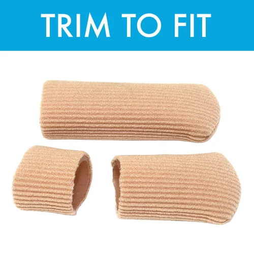 6x Toe Caps Closed Toe & Finger Fabric Sleeve Protectors Gel Lining Corn Callus - Picture 4 of 9
