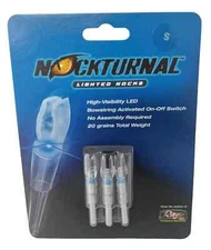 Rage Nockturnal S High Visibility LED Lighted Arrow Nocks 3pk Blue NT-214