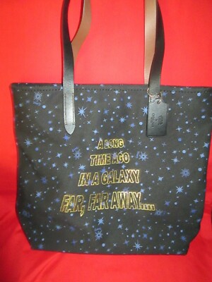 Rare Coach Star Wars A Long Time Ago In A Galaxy Far Far Away Canvas Tote Purse 