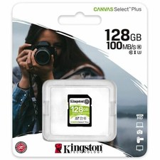 KINGSTON 128GB Canvas Select Plus SDXC C10 UHS-I 100MB/s Memory Card SDS2/128GB