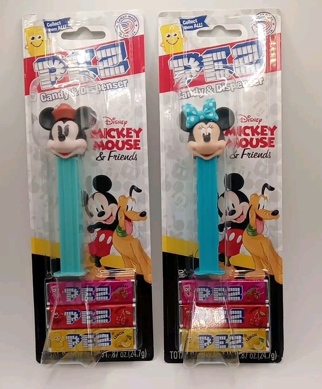 Mickey Mouse & Minnie Mouse DISNEY PEZ Dispensers New In Package Never Opened