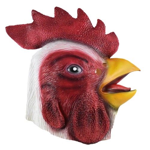 Huhn Latex Maske Erwachsene Vollkopf Bauernhof Requisite Hinterhof Hahn Gummi Kostüm - Bild 1 von 5