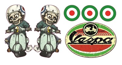 6x VESPA Vintage Aufkleber Sticker Roller Oldtimer Retro Race Tuning 1:50 #721