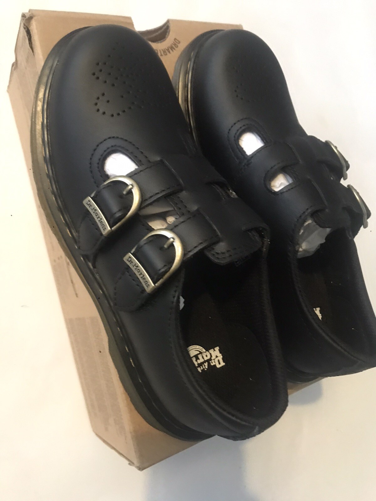 Dr. Martens 8065 Mary Jane Smooth Black Double Strap Shoes Size Uk-3 image 7