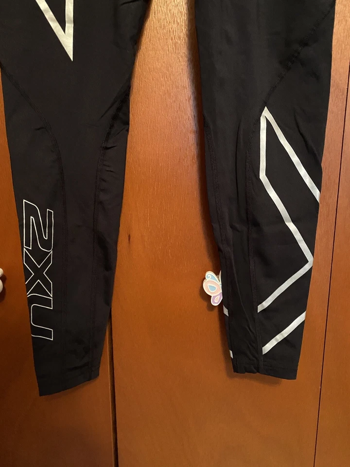 2XU Men's Compression Tights, Black/Silver, Large - Image 3 of 4