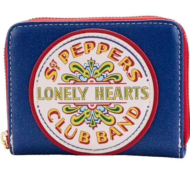 Official Beatles Logo Bifold Wallet By ROCKSAX - PU Leather Wallet With Coin Zip Pocket, 5 Card Slots