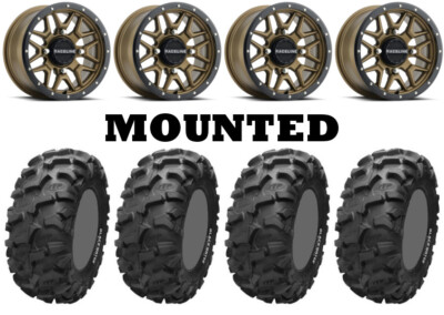 Kit 4 ITP Blackwater Evolution Tires 28x10-14 on Raceline Krank Bronze CAN