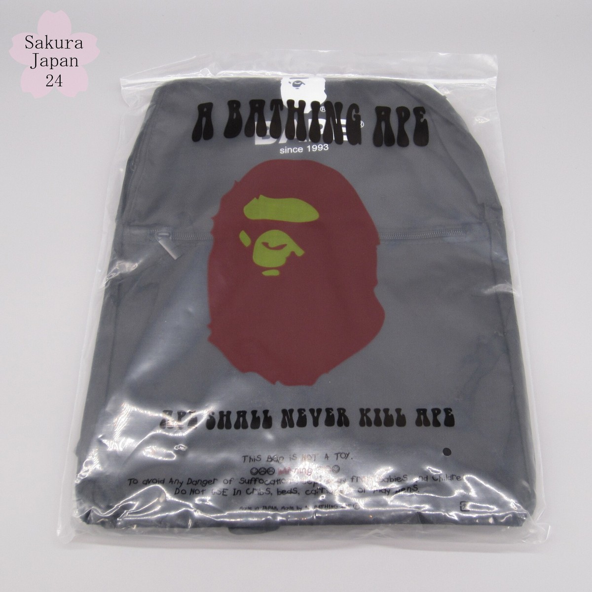BAPE A Bathing Ape Backpack APE HEAD Logo Black 2019AW Japanese