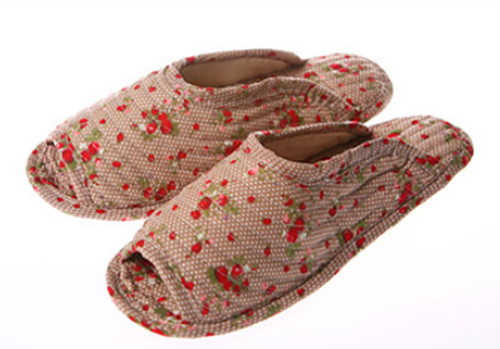 Washable Cotton Quilted Double-padded Non-slip Open or Closed Toe IndoorSlippers - Picture 12 of 21