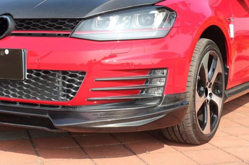 Fits VW GOLF VII 7 MK7 GTI 2014-2016 REAL Carbon Fiber Front Bumper Lip Spoiler - Picture 6 of 14