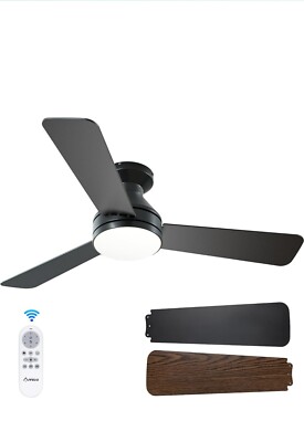Amico Ceiling Fans with Lights 42 inch Low Profile Ceiling Fan with Light&Remote