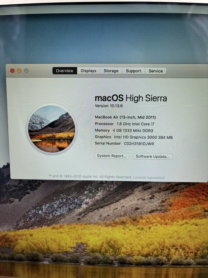 Apple MacBook Air 13" | 2011 1.8 i7 4GB 256GB SSD *READ* - Image 4 of 4