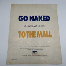 Yahoo Shopping 1999 Vintage Print Ad 10"x12" go naked to the mall