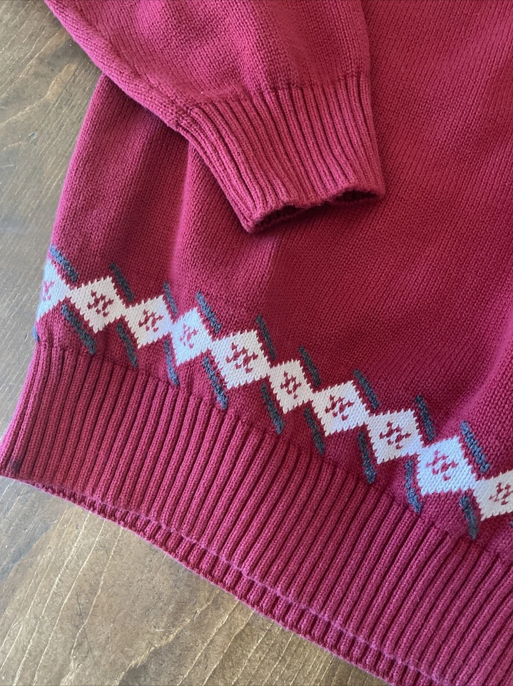 Suéter Dockers Tejido Para Hombres 2XL Rojo Isla Justa Copos de Nieve Tejido Apretado Preppy Y2K Foto 3 de 4