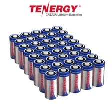 Tenergy 40PCS 3V CR123A 1500mAh Non-Rechargeable Lithium Batteries