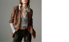 new FREE PEOPLE check boyfriend ashby blazer jacket xs s m