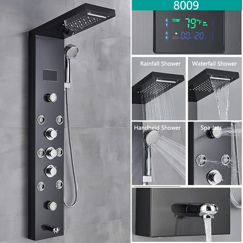 LED Licht Bad Dusche Wasserhahn Set LED Regenduschpaneel System Badewanne - Bild 8 von 31