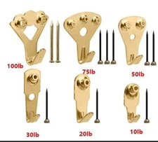 10Pcs Picture Wall Hangers Painting Hanging Kit Heavy Photo Frame Hook 10~75LB