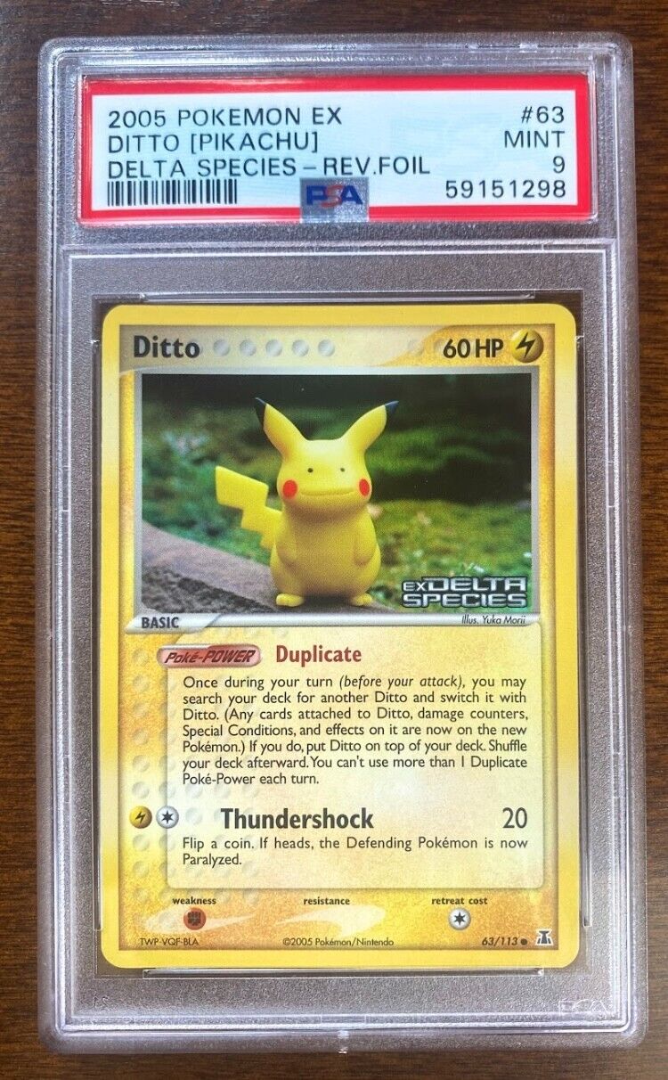 Bidoof (Ditto) Pokemon 2022 CGC 9 Pokemon Go 059/078 Reverse Holo Graded  Single Card