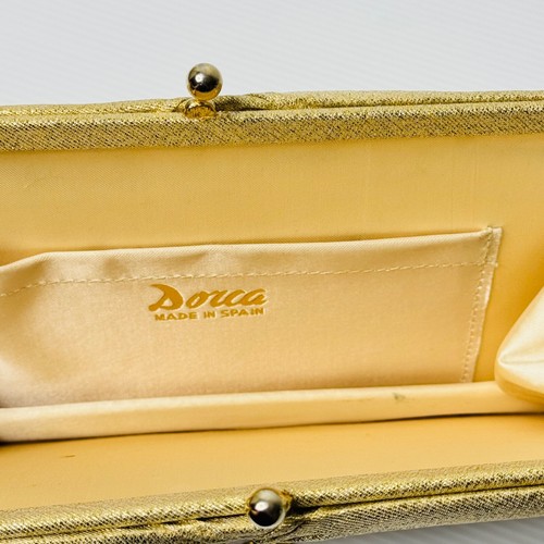 Vintage Gold Evening Clutch Purse with Chain Strap – Elegant Retro Handbag - Picture 8 of 9