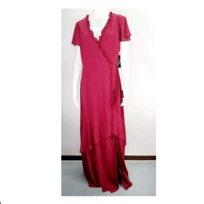 lulus red ruffle dress Brick Red Ruffled Dress - High-Low Dress - Lace-Up Dress - Dress