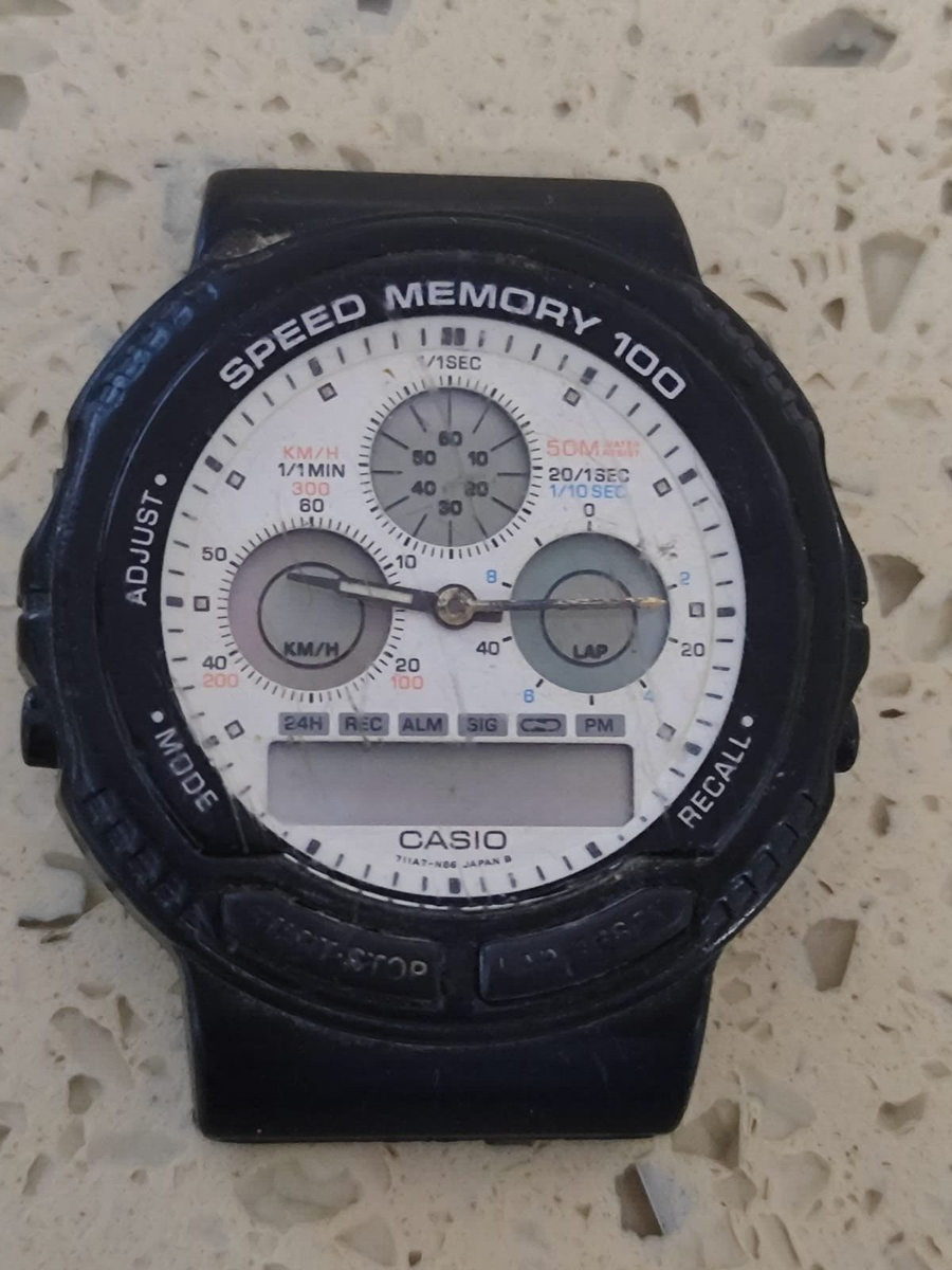 Casio AW-20 SPEED MEMORY Mod 384 Steel Watch Not work FOR PARTS