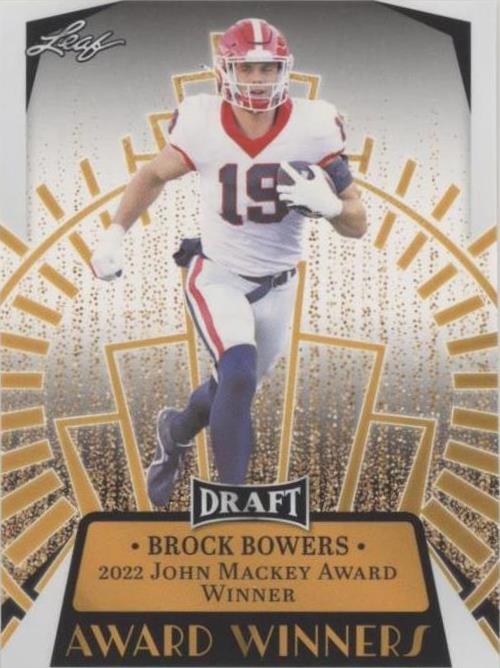 2023 Leaf Draft Blue #18 Brock Bowers Rookie Card - Georgia Bulldogs Football Trading Card (RC)