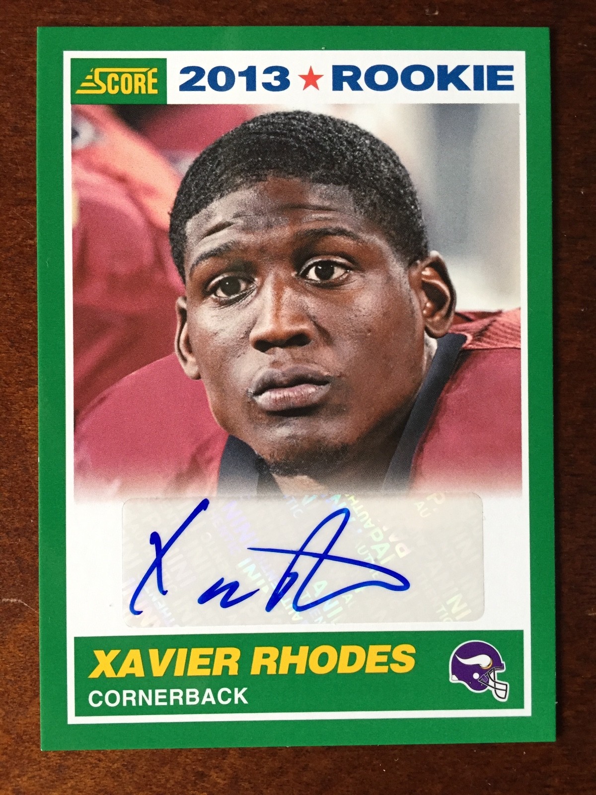 Xavier Rhodes Muthead 2013 XAVIER RHODES Score 1989 RETRO Auto RC Vikings Rookie AUTOGRAPH ...