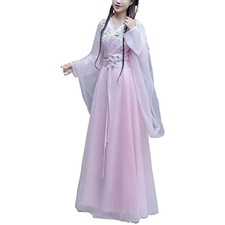 Women's Chinese Hanfu Dress Han Dynasty Costume Wide Sleeve Asian Tradtional