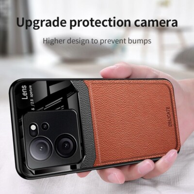 For Xiaomi 13T Pro Luxury Hybrid PU Leather Rubber Case Cover Screen Protector
