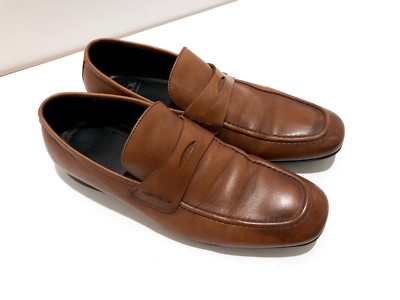 Saks Fifth Avenue Classic Brown Leather Penny Loafers dress shoes SZ 9M, box 69 $368 Saks Fifth Avenue Brown Leather Penny Strap Loafers  main image 4