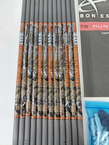 12pk Carbon Express Terminator Lite 350 Mission Uncut Shafts w Inserts: 50641 - Picture 3 of 8