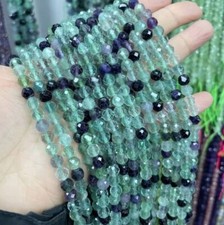 4/6/8/10mm Genuine Natural Shining Faceted Colorful Fluorite Round Loose Beads