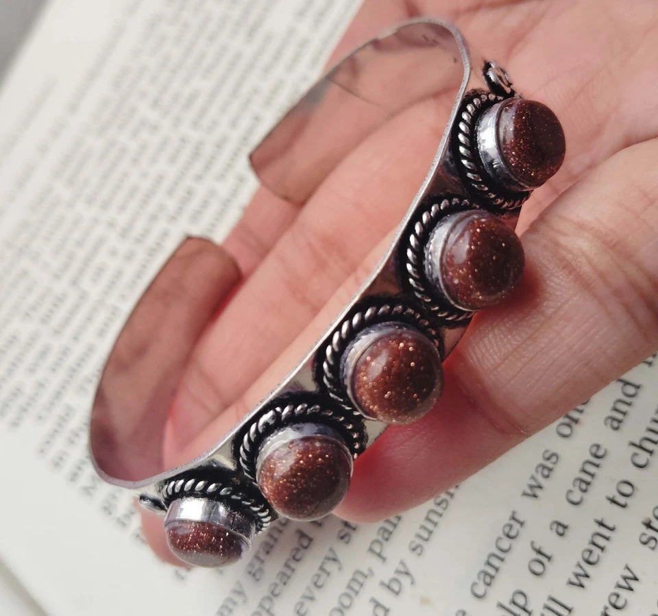 Brazalete ajustable Sunstone\ Brazalete de protección \ Brazalete minimalista~ Foto 4 de 4