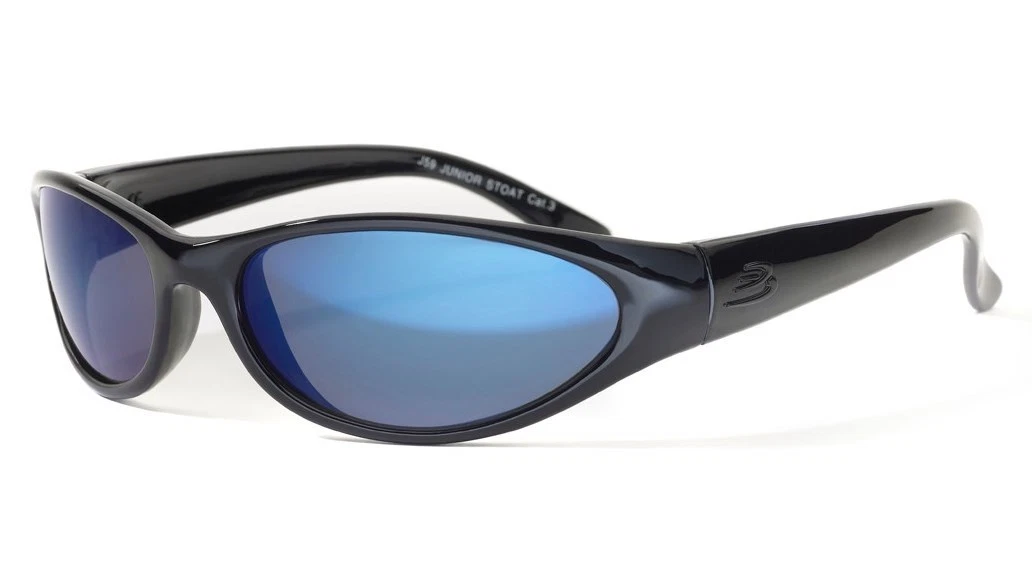 Bloc Stoat J59 Junior/Kinder/Kinder Sonnenbrille SCHWARZ/BLAU VERSPIEGELT