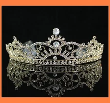 VICTORIAN CROWN RHINESTONE TIARA COMB BRIDAL PARTY WEDDING ACCESSORY PROM H263G