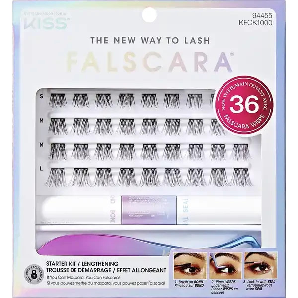 KISSFalscaraEyelash-StarterKit36FlascaraWisps,1xBond&SealNEU&OVP!
