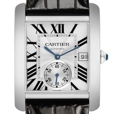 Cartier Tank MC Steel Silver Dial Mens Watch W5330003 Card