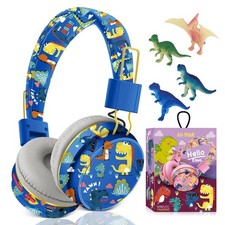 QearFun Dinosaur Bluetooth Headphones Kids Wireless Earphones 85dB Safe Volume