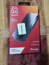ZAGG InvisibleShield Glass Elite Privacy iPhone 15 Pro Screen Protector -