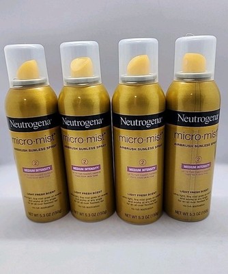 Neutrogena Micro Mist Airbrush Sunless Tan MEDIUM INTENSITY 5.30 oz  LOT OF 4