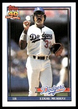 Eddie Murray 1991 Topps #590 Dodgers MLB READ FREE SHIPPING AutographDen