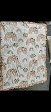 Crib Comforter Set Comforter Pillow Sham White Pink Green Floral Ruffled