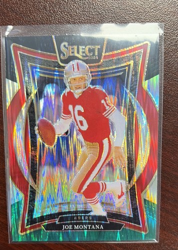 2024 Panini Select - Concourse Joe Montana #70 Black & Green Shock Prizm